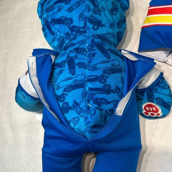 Build-A-Bear Workshop 2018 Hot Wheels 50th Anniversary Stuffed Bear Uniform Helm - Picture 4 of 6